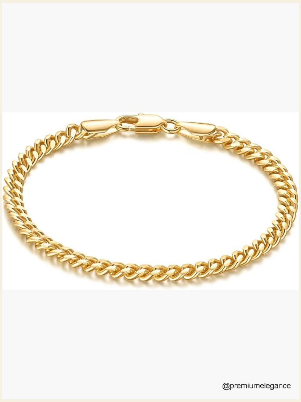 14K Gold Cuban Link Bracelet for Men Women Dainty Non Tarnish Lobster Clasp